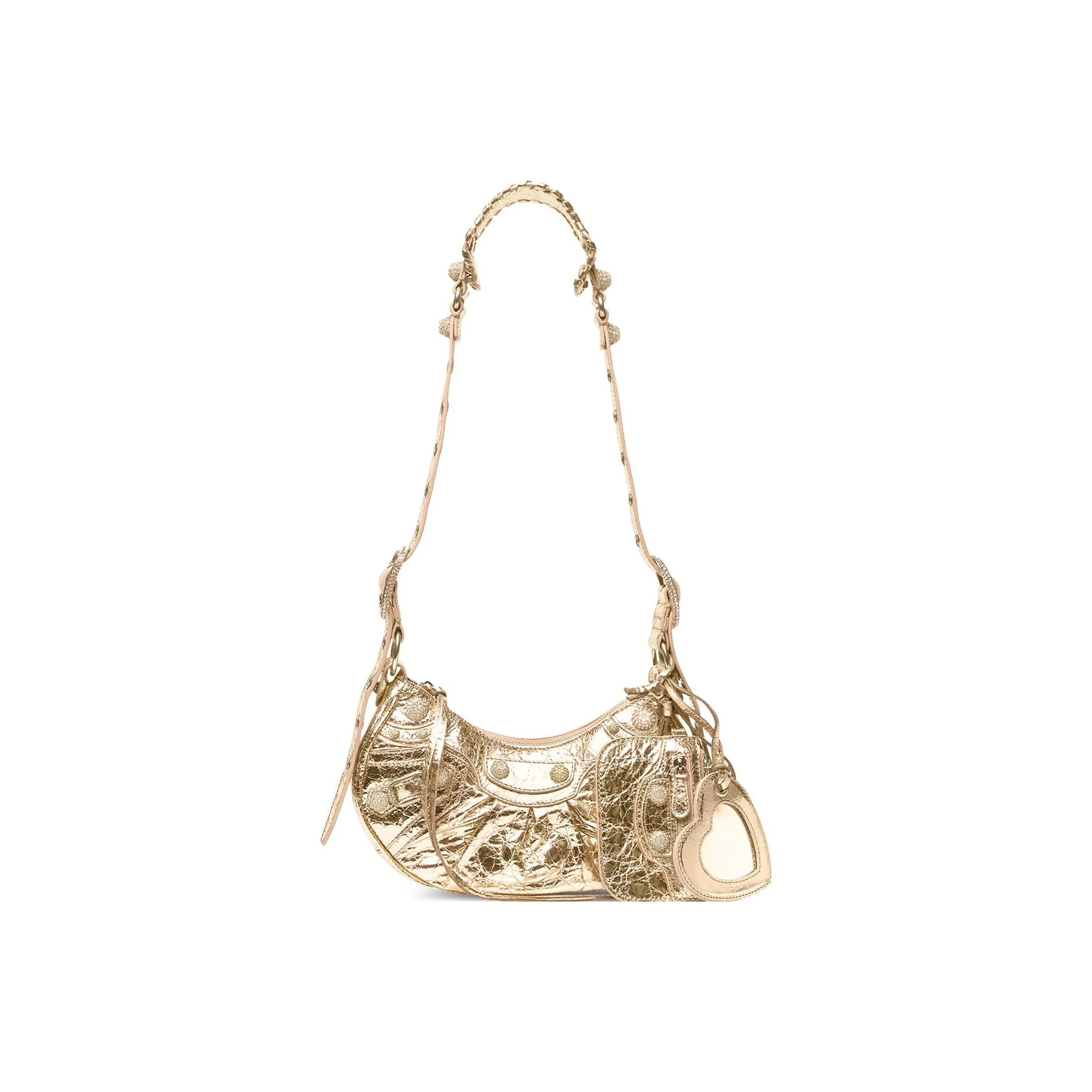 ba*len*cia*ga women''s le cagole shoulder bag xs in Di*m*nd gold 671309210d48006 (25.9*16*9.9cm)